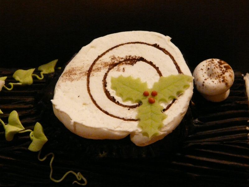 Bûche de Noël au chocolat blanc et au citron