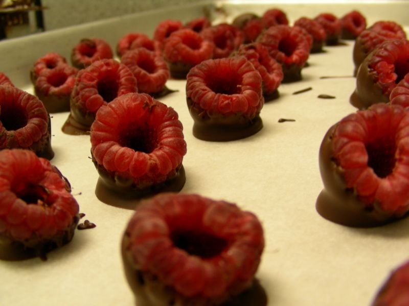 Parfait au chocolat et à la framboise