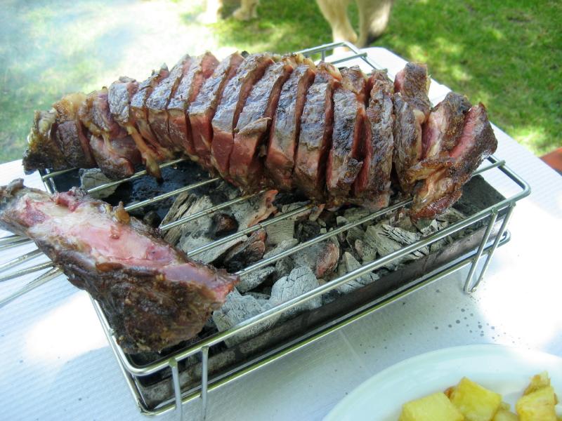 Côte de bœuf aux sarments de vigne