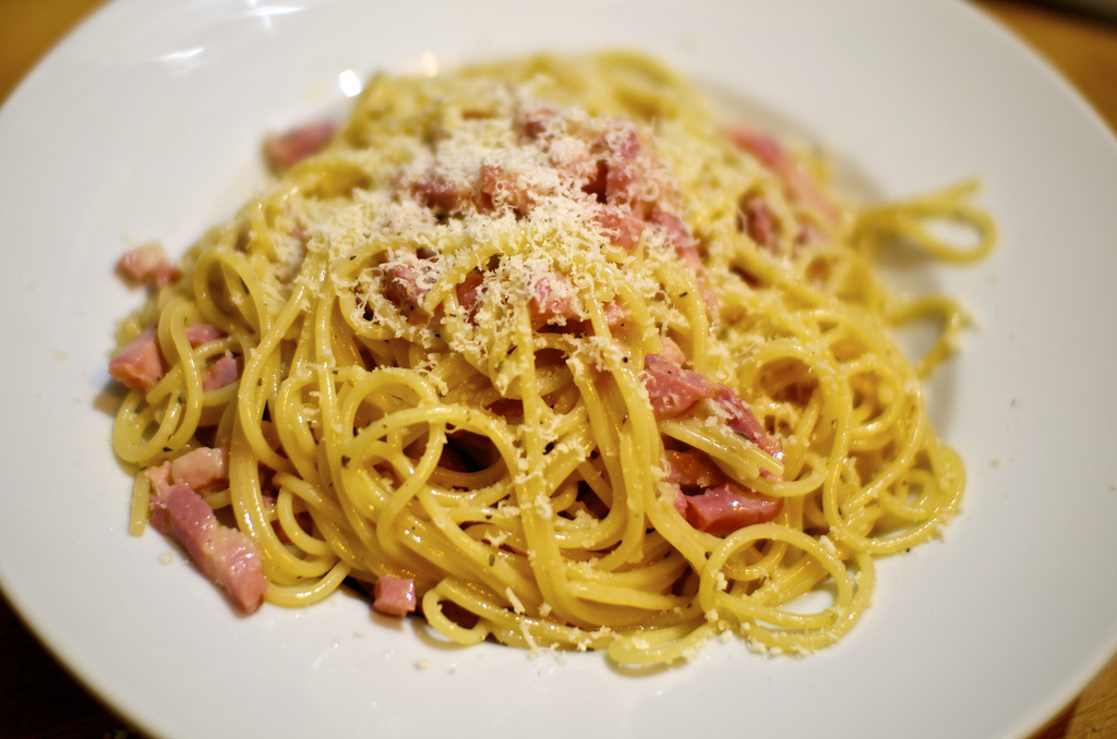 Spaghettis à la carbonara